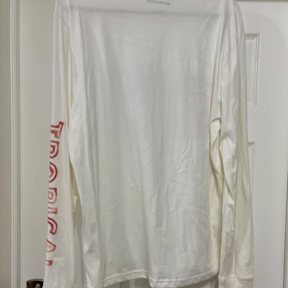 Men’s Aeropostale Men’s Long Sleeve Shirt  White Tropical Fever Palm Graph Sz L - Picture 2 of 4